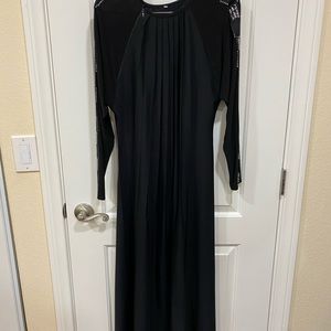 Black Abaya W/ Silver Details